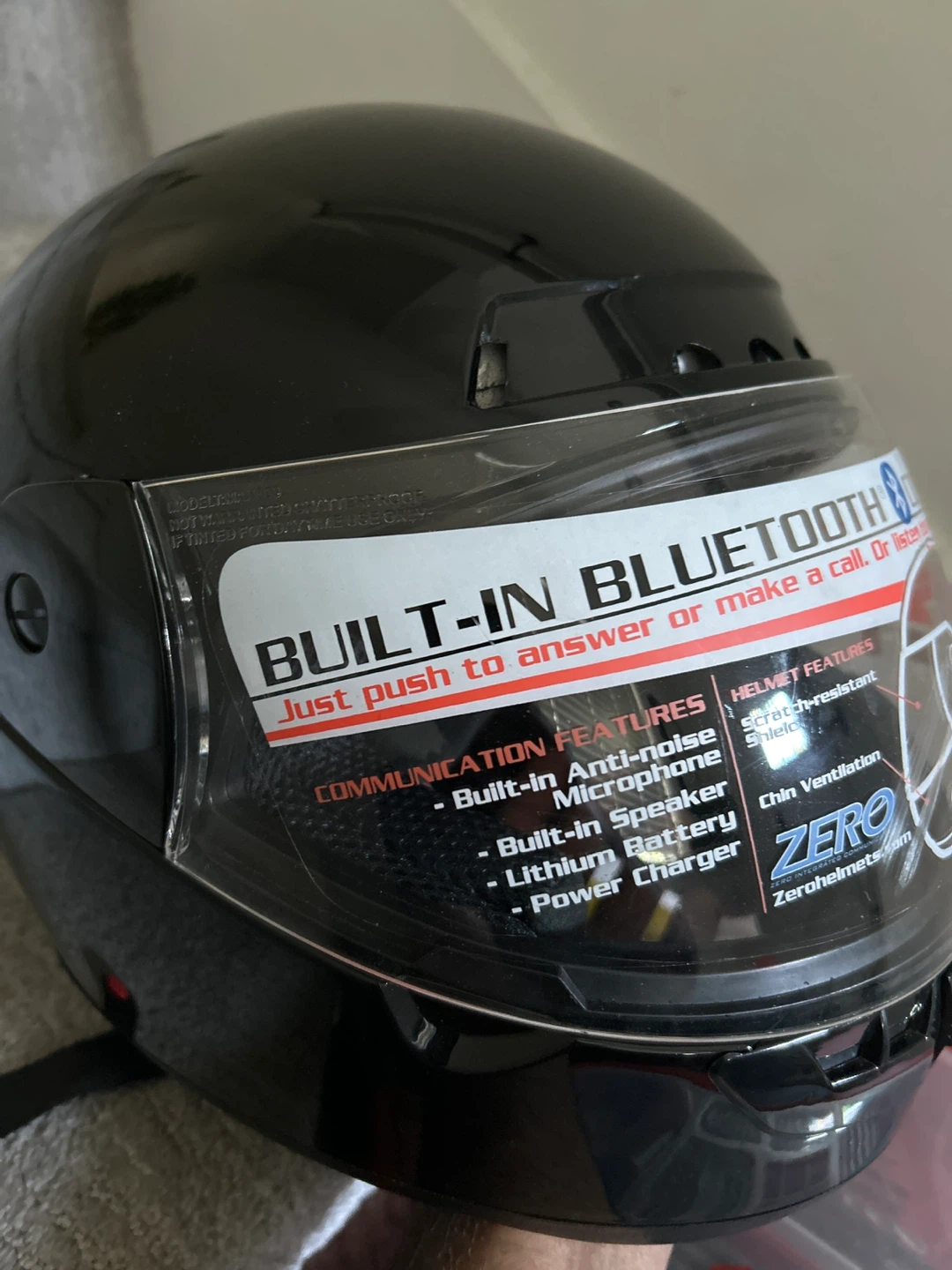 ZERO V600Z Motorcycle Helmet with Built-In Bluetooth - photo 2