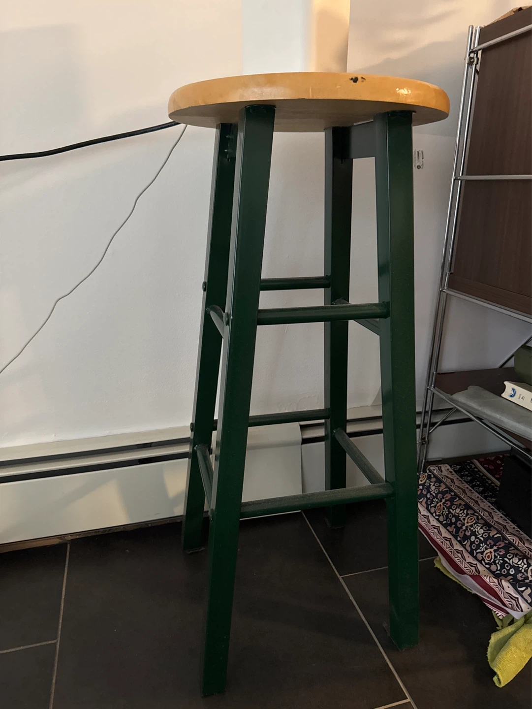 Wooden Seat Bar Stool