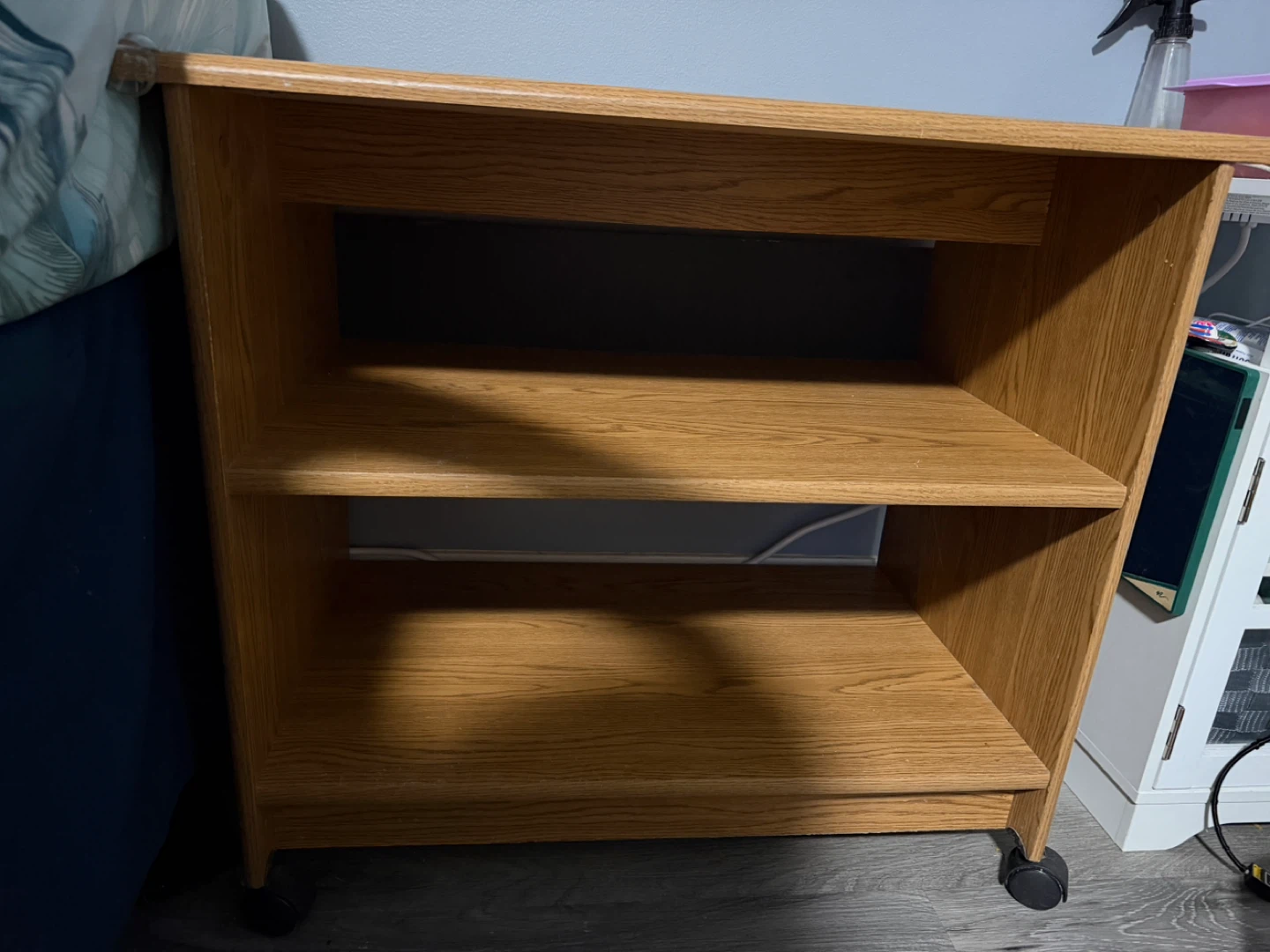 Oak Rolling Storage Cart