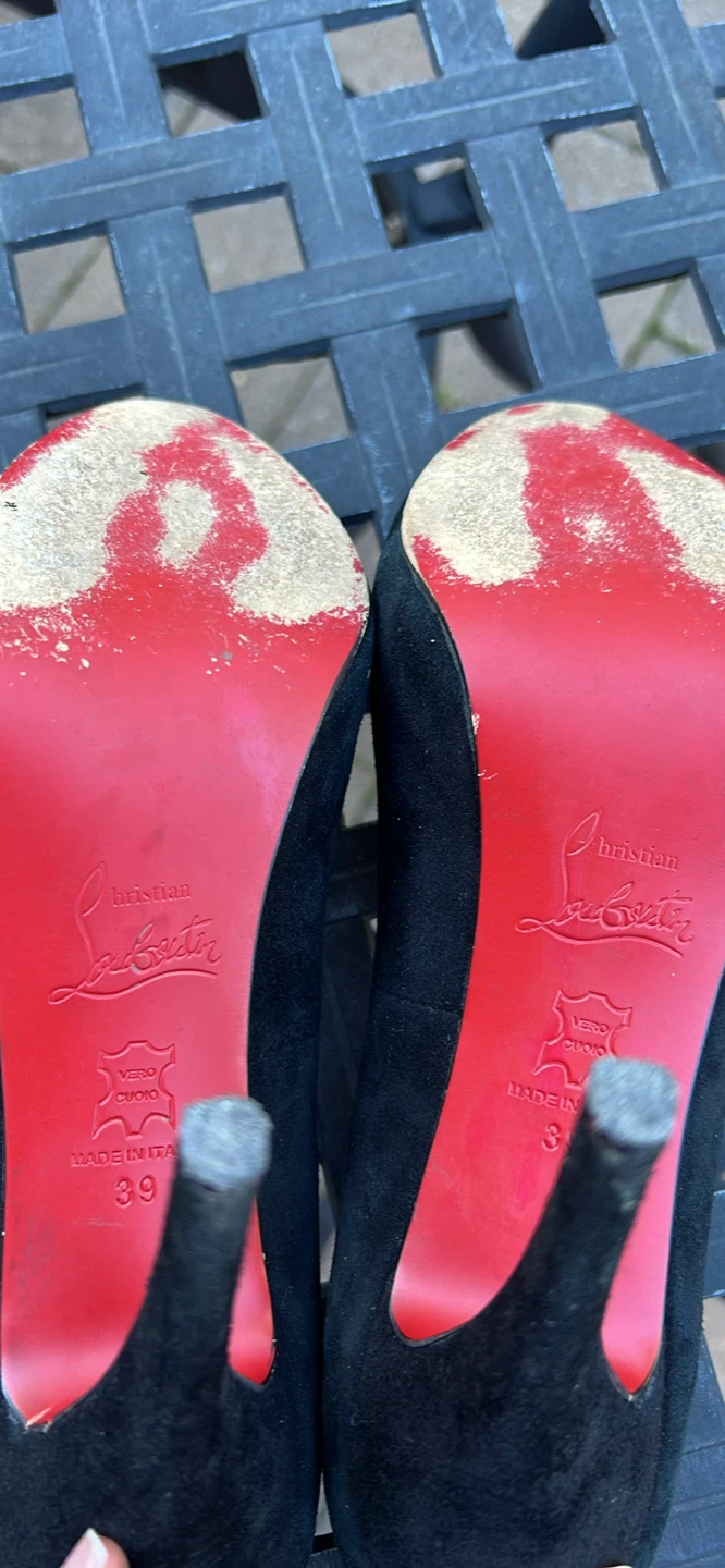 Christian Louboutin Black Suede Heels - photo 2