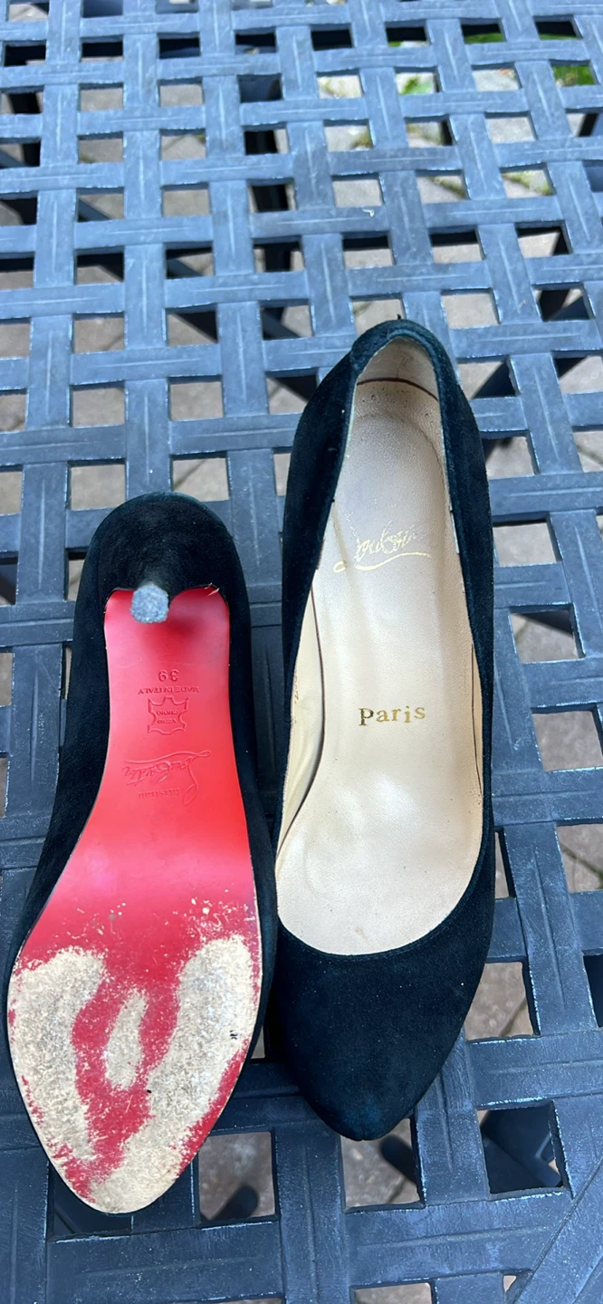 Christian Louboutin Black Suede Heels
