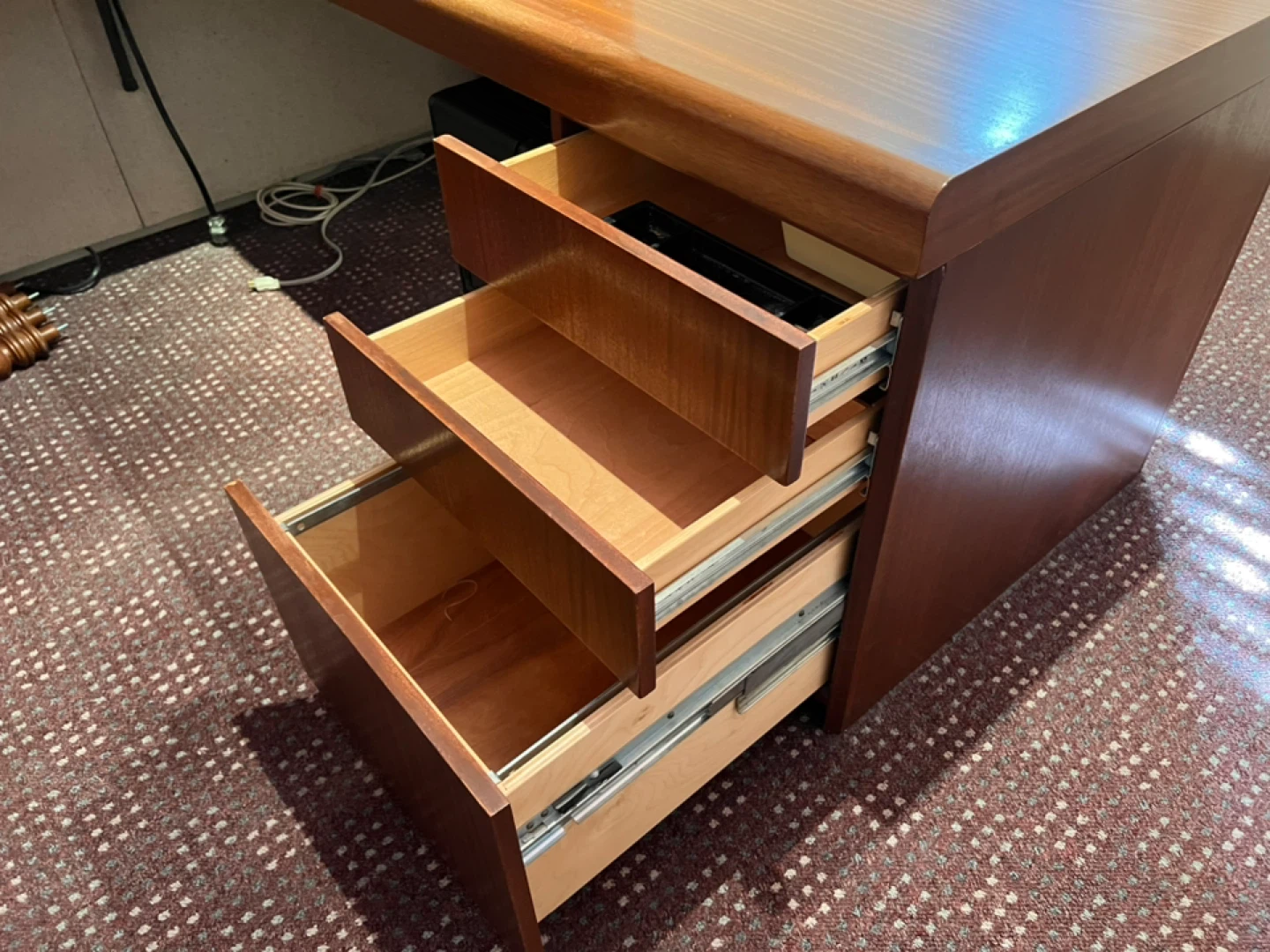 Wooden Executive Desk with Hutch and Drawers - photo 2