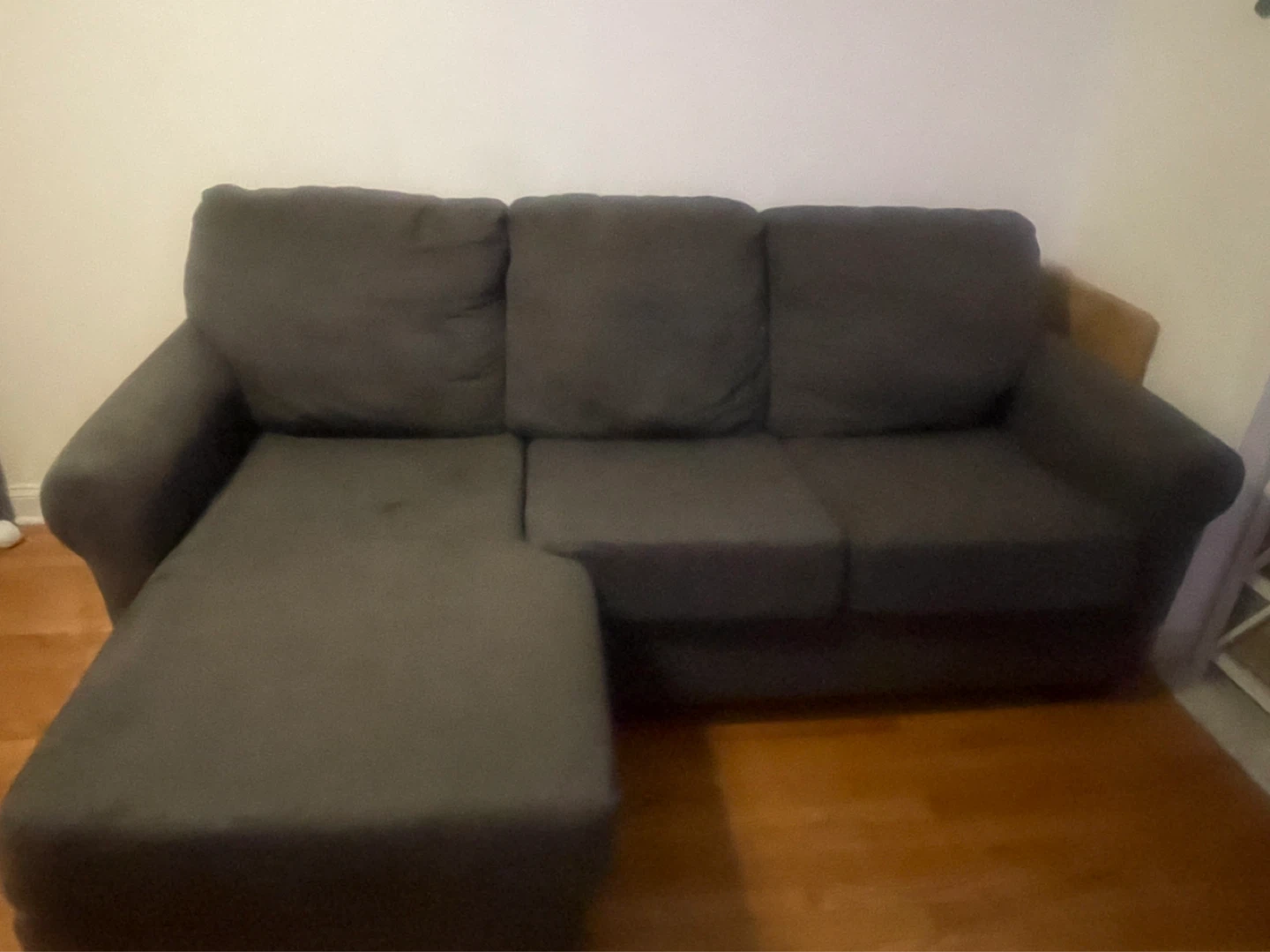 Dark Gray Sectional Sofa with Ottoman