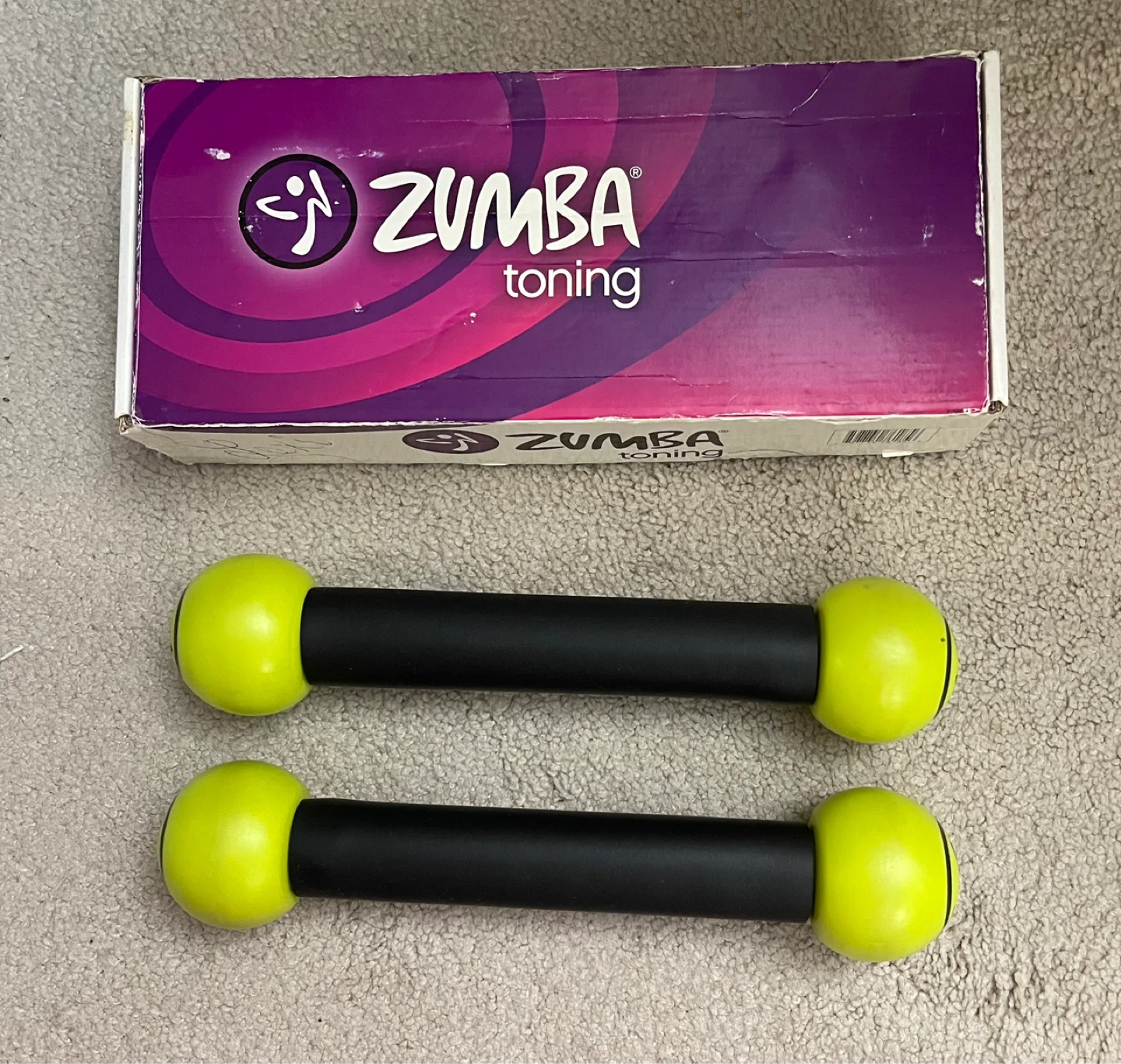 🌱Zumba Toning Sticks Hand Weights (Dumbbells) - Green & Black