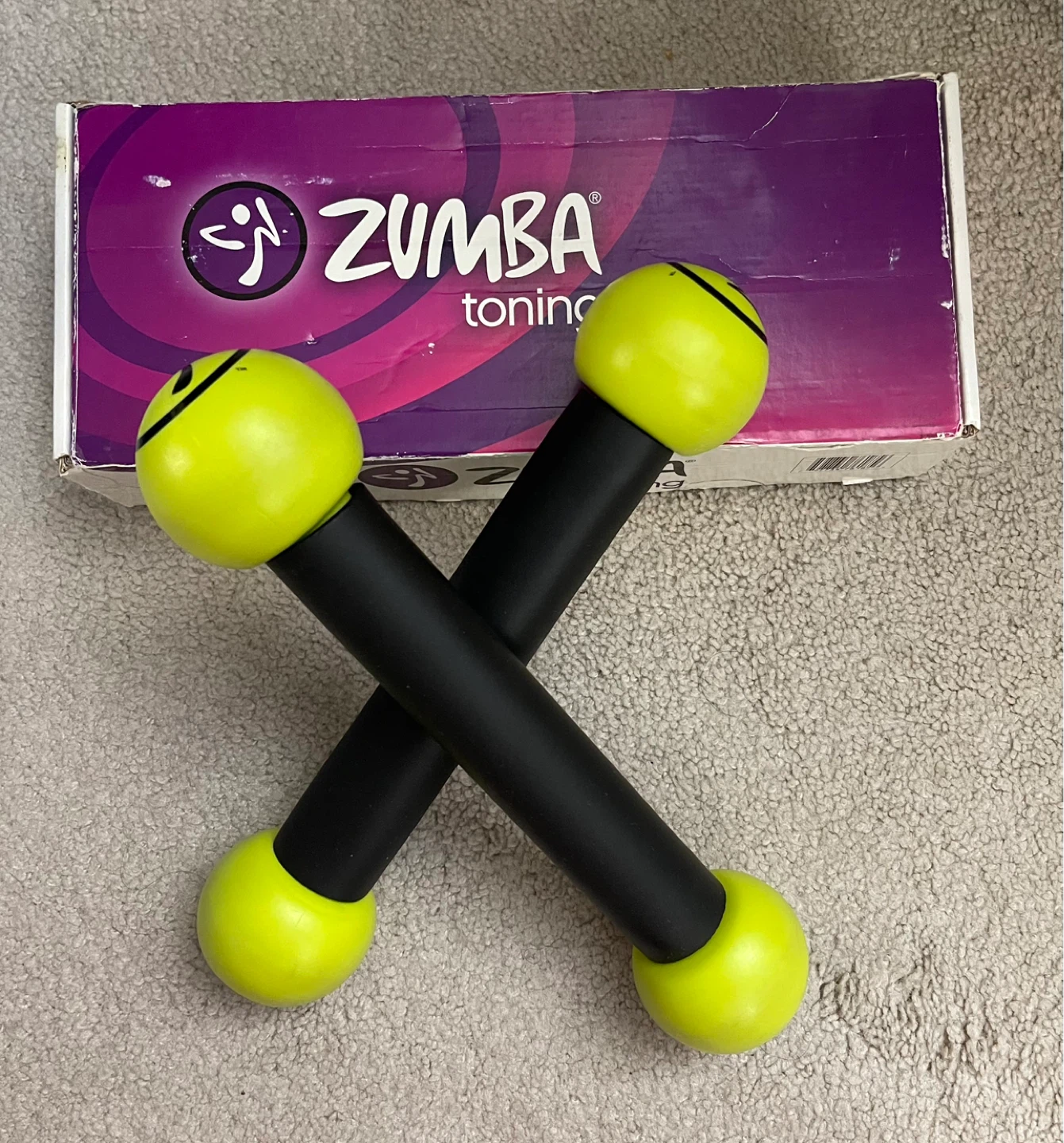 🌱Zumba Toning Sticks Hand Weights (Dumbbells) - Green & Black - photo 3