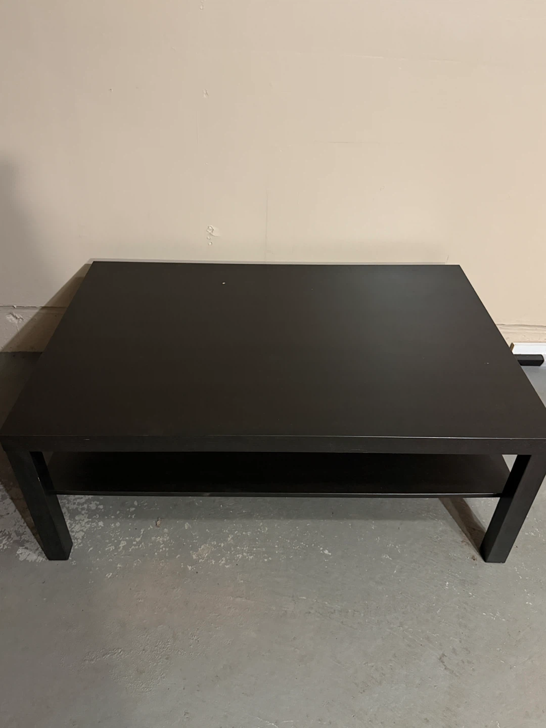 Dark Brown Coffee Table with Shelf