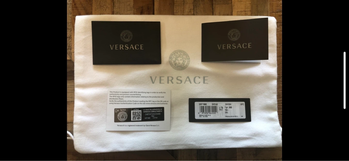 Versace Black Leather Medusa Slides - Size 36 - photo 3
