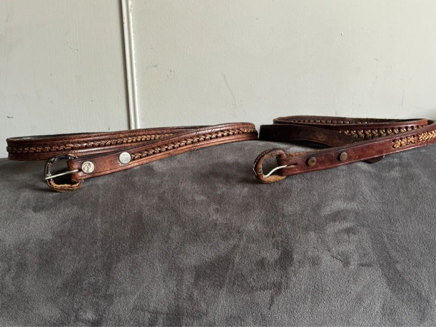Vintage woven leather belts