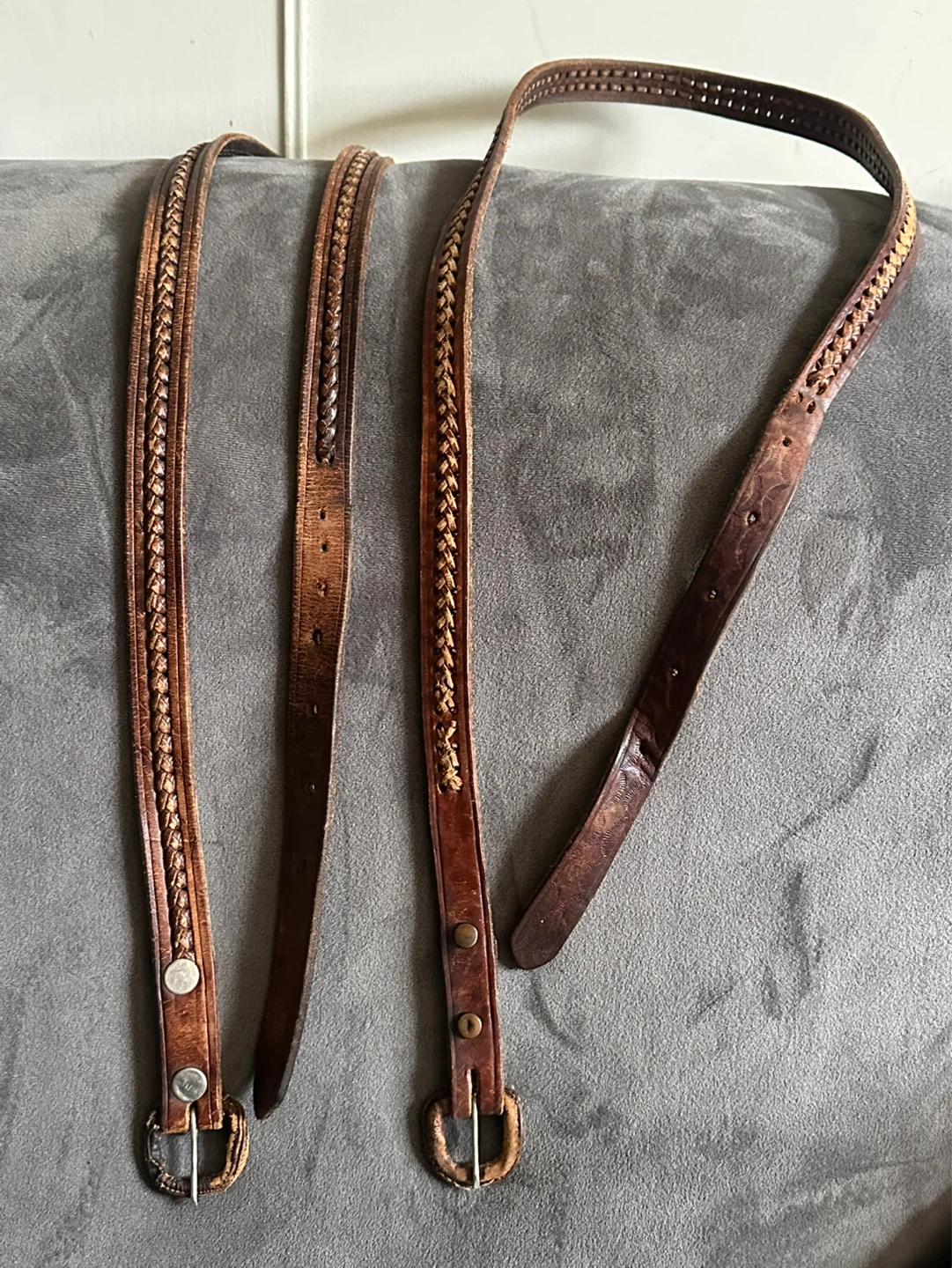 Vintage woven leather belts - photo 4