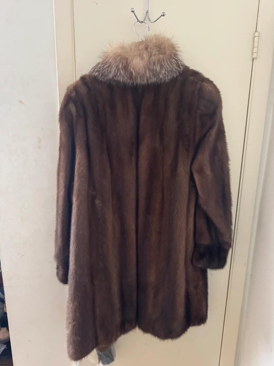 Mink Fur Coat with Fox Collar