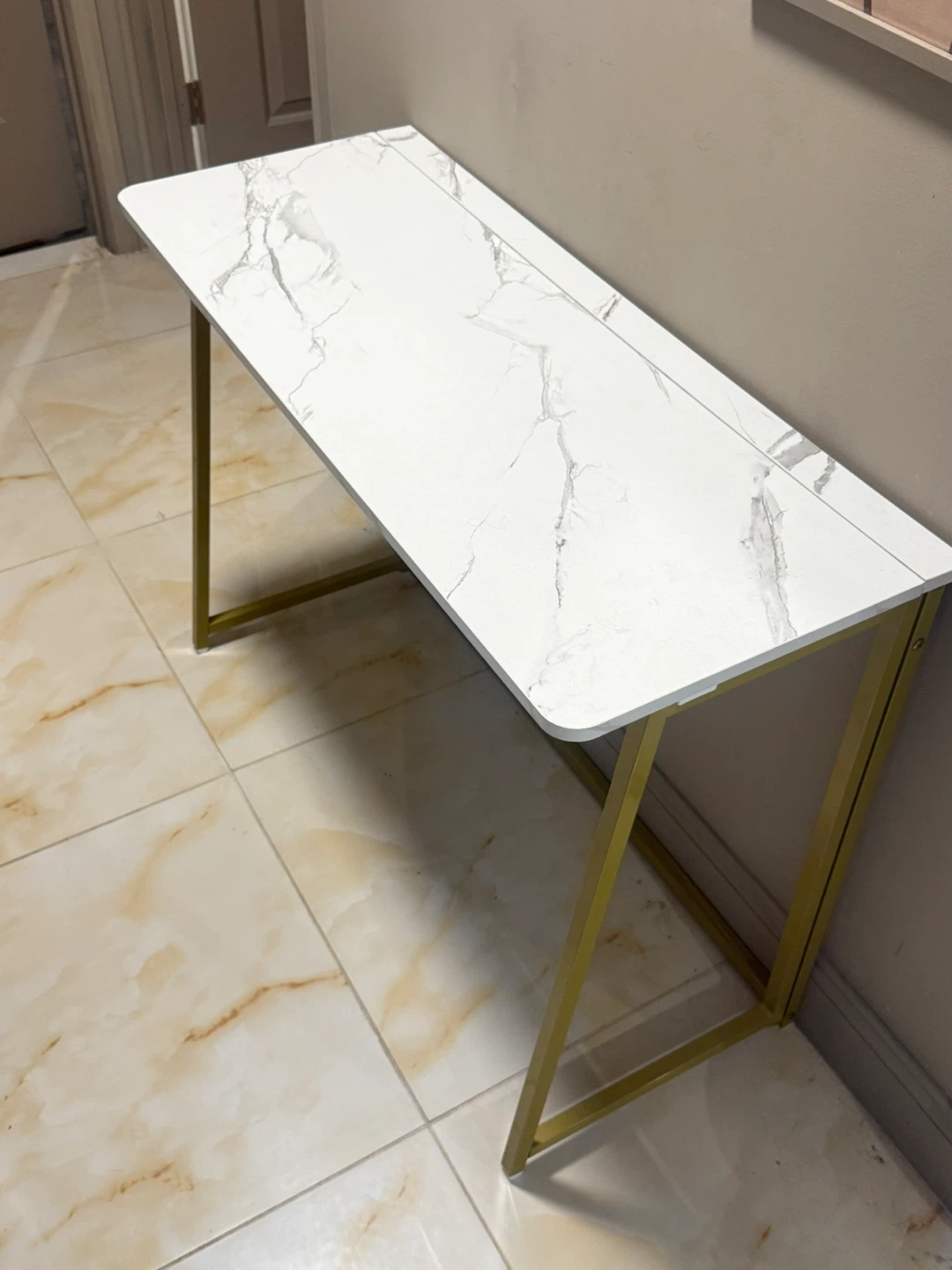 Foldable Desk with Gold Metal Frame - photo 3