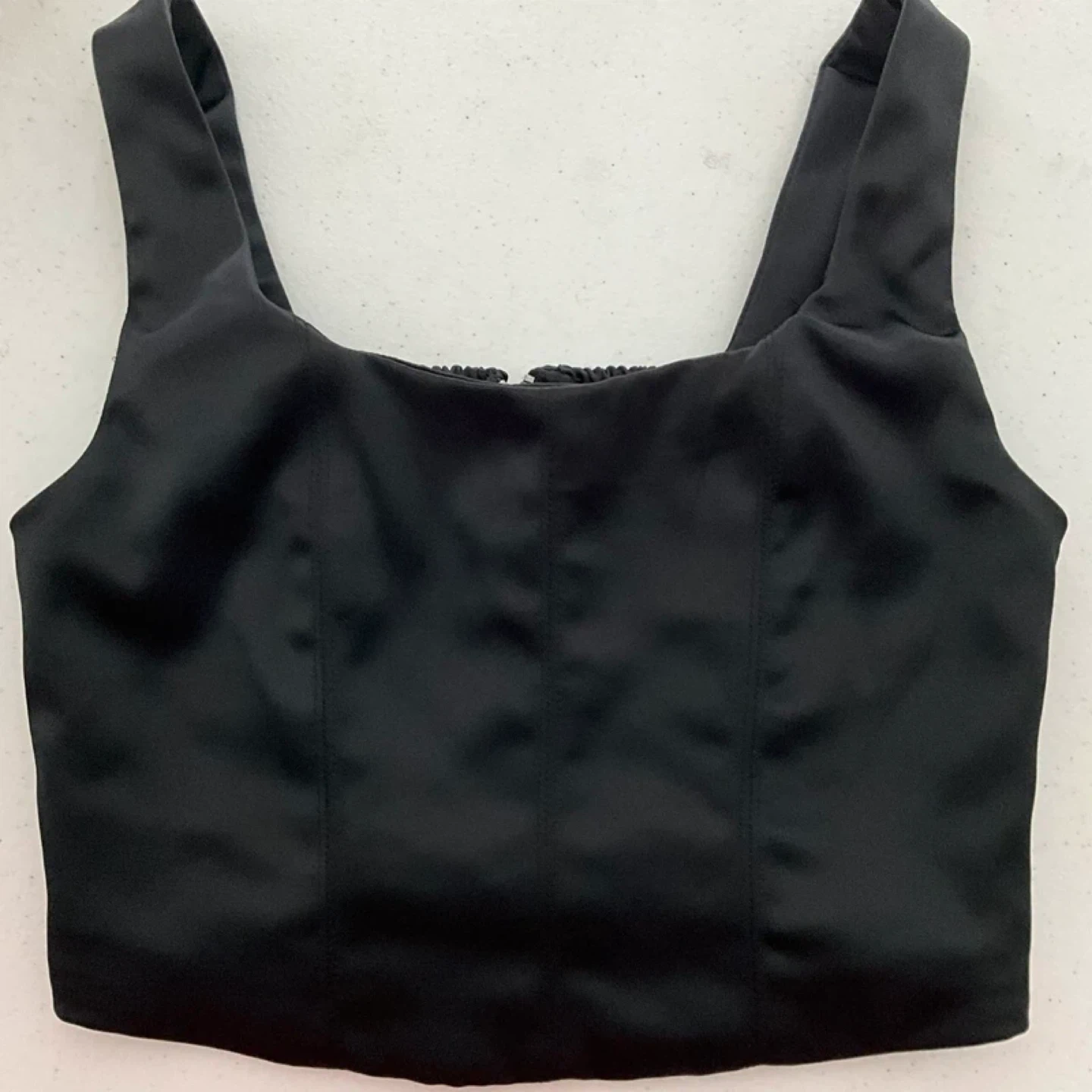 Black satin corset top