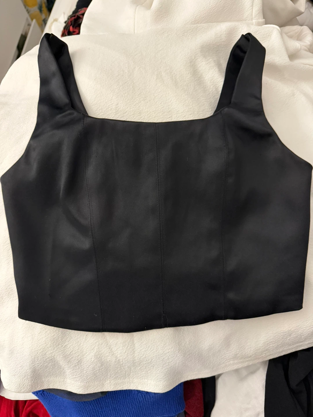 Black satin corset top - photo 5