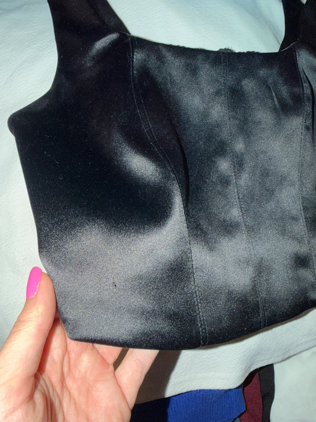 Black satin corset top - photo 3
