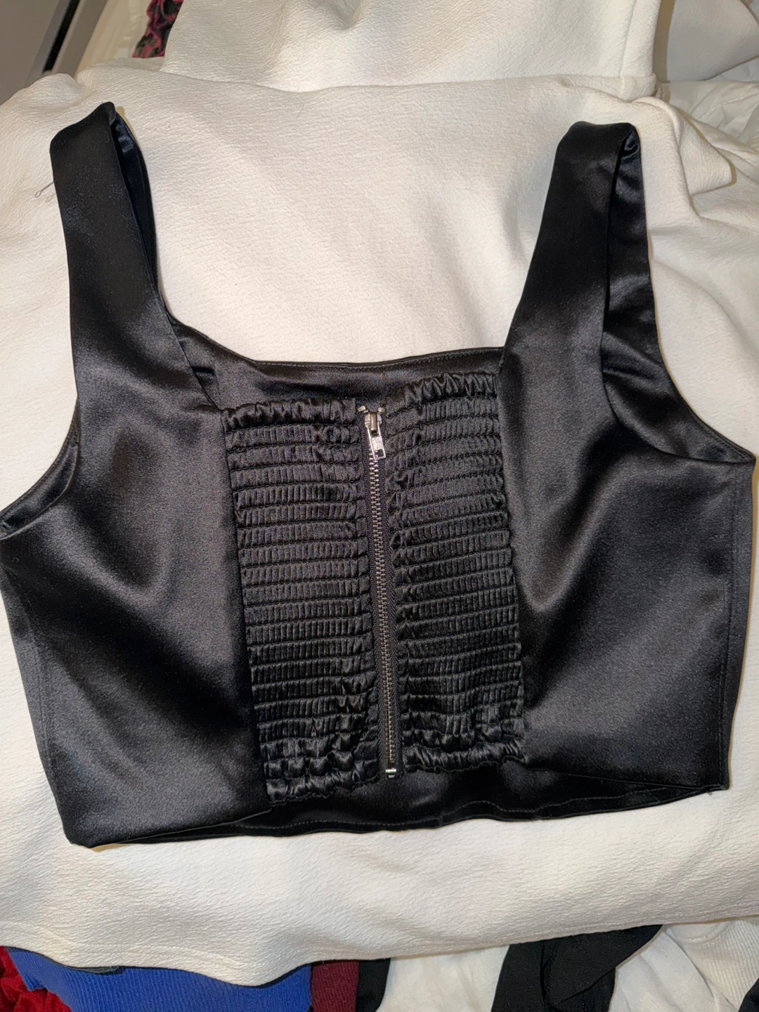 Black satin corset top - photo 4