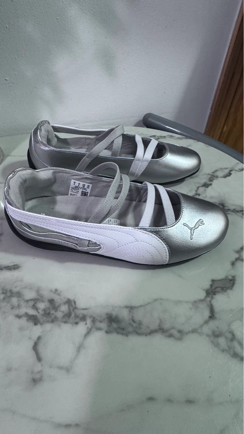 Puma Ballet Flats Silver Ortholite