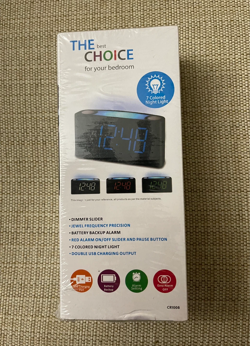 🌱Brand New LED Digital Alarm Clock with 7 Colored Night Light - photo 2