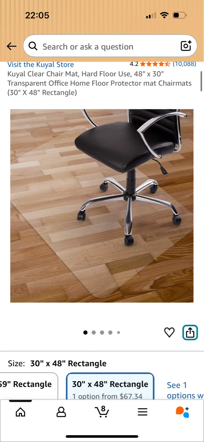 FREE Clear Office Chair Mat for Hardwood Floors