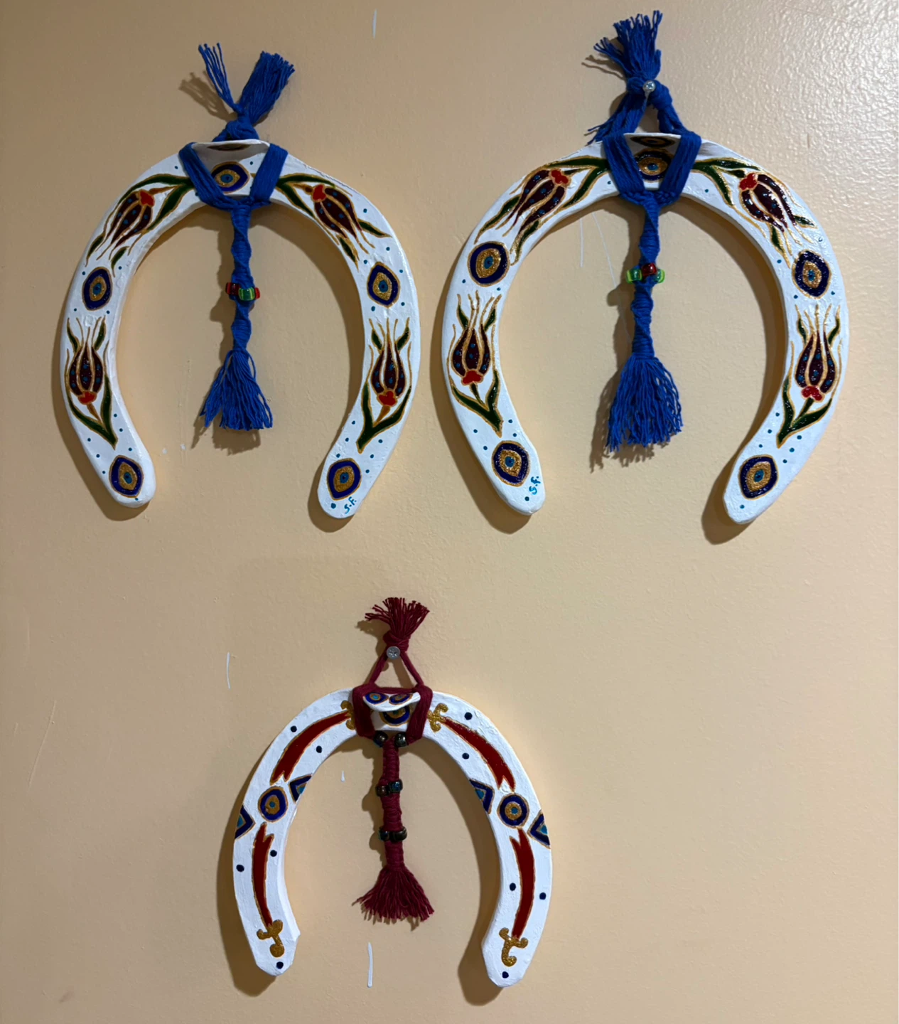 Hand-Painted Real Horseshoe Wall Decor