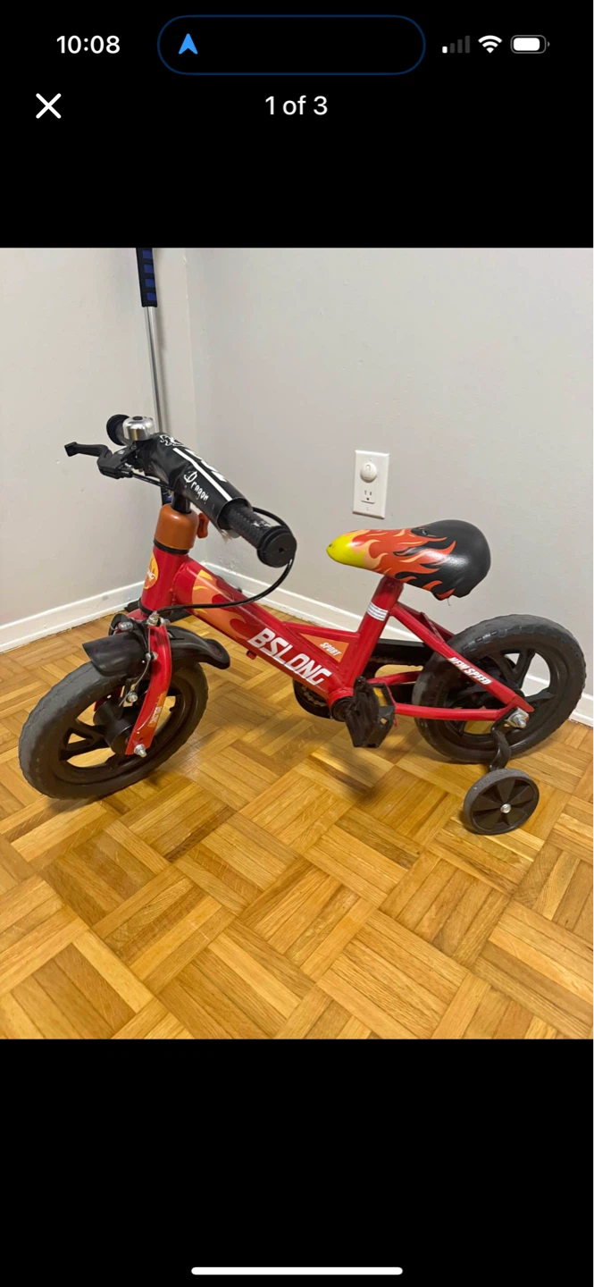 Red BSLONG Kids Bike with Training Wheels - photo 3