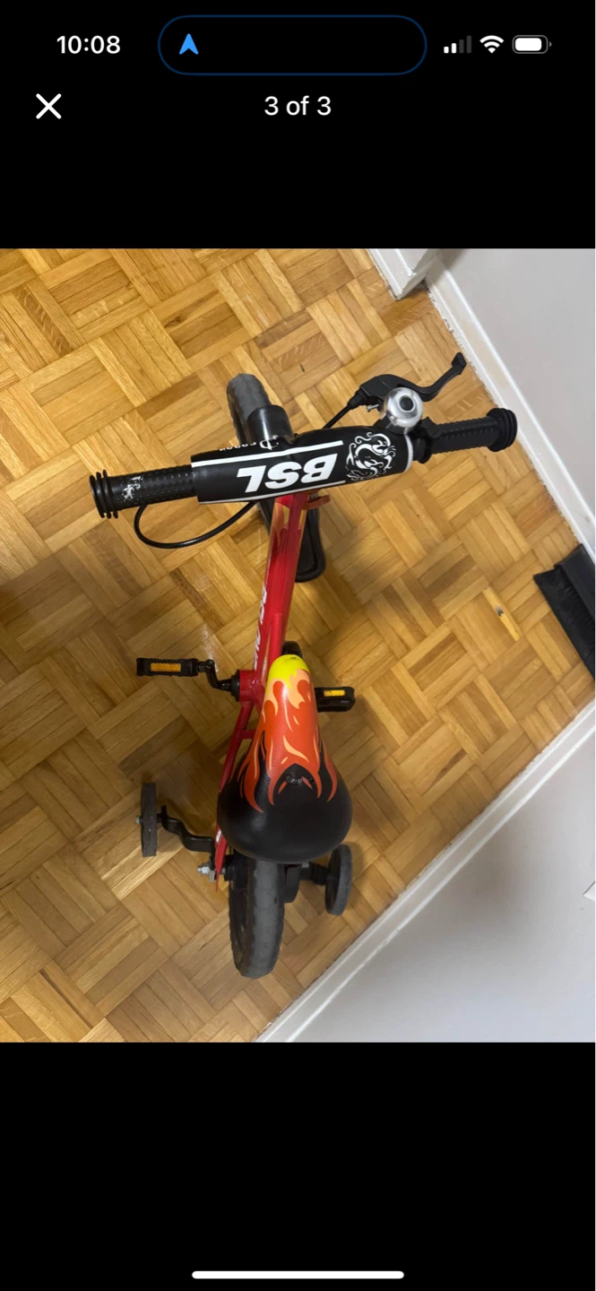 Red BSLONG Kids Bike with Training Wheels