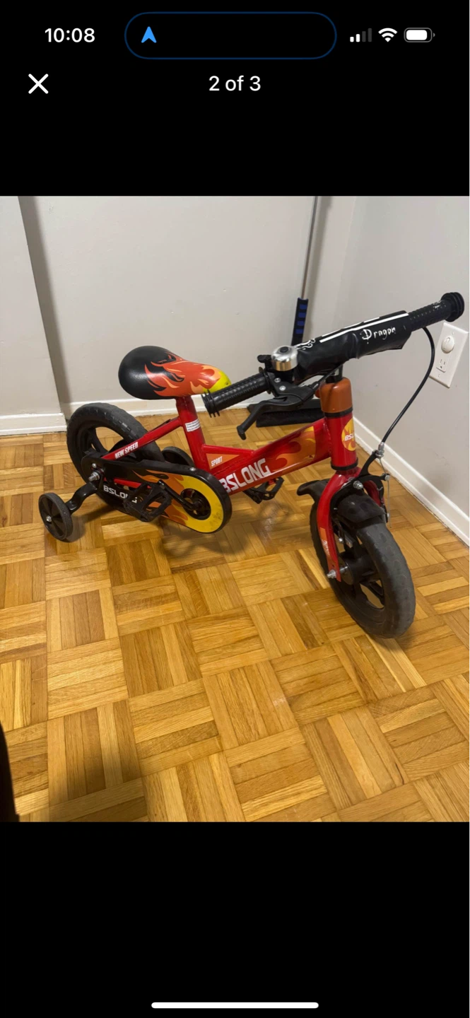 Red BSLONG Kids Bike with Training Wheels - photo 2