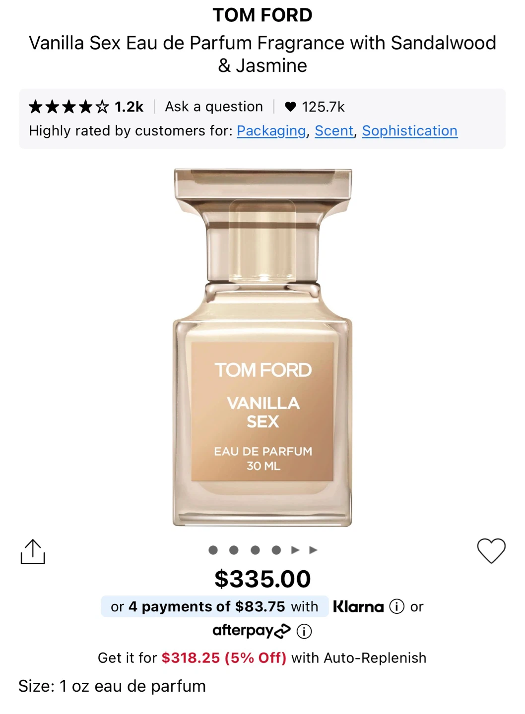 Tom Ford Vanilla Sex Eau de Parfum 30 ML