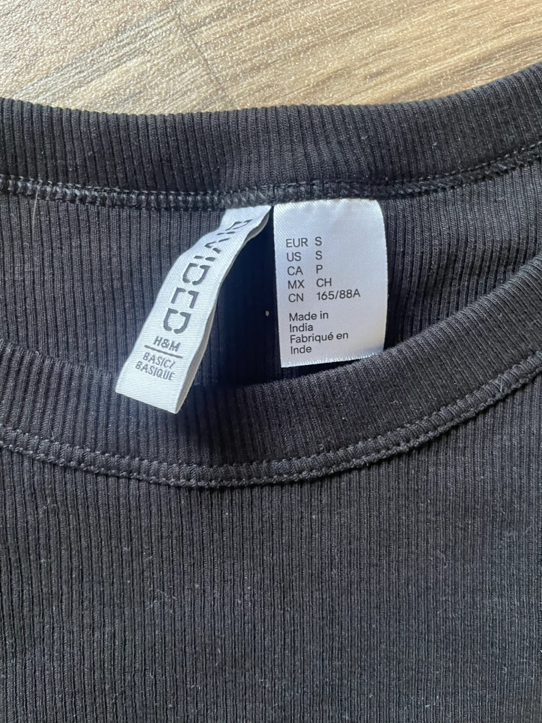 H&M Black Ribbed Long Sleeve Top