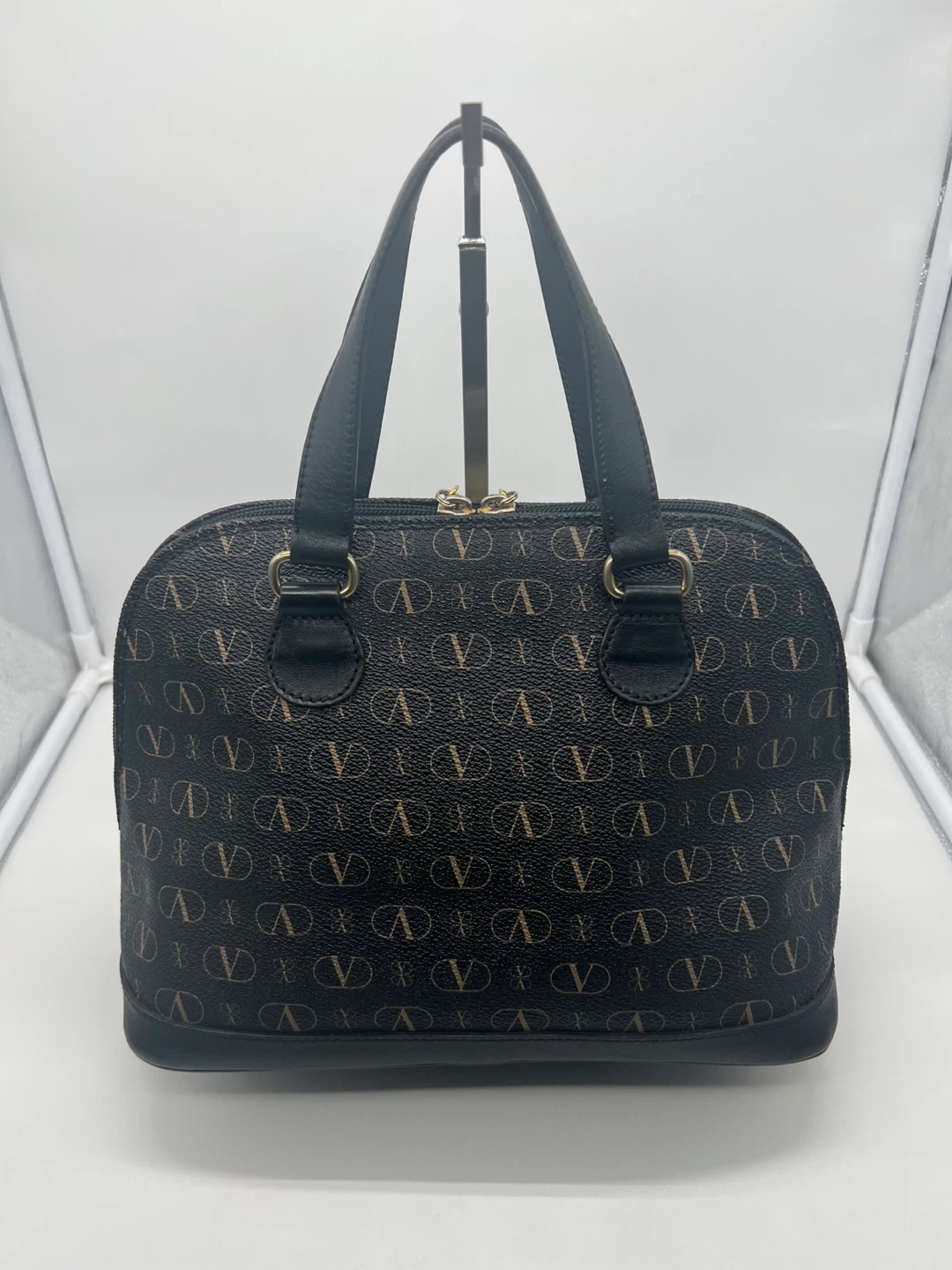VALENTINO GARAVANI VintageMonogram Coated Canvas Leather Satchel - photo 4