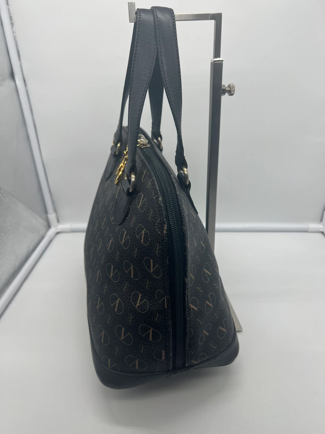 VALENTINO GARAVANI VintageMonogram Coated Canvas Leather Satchel - photo 3