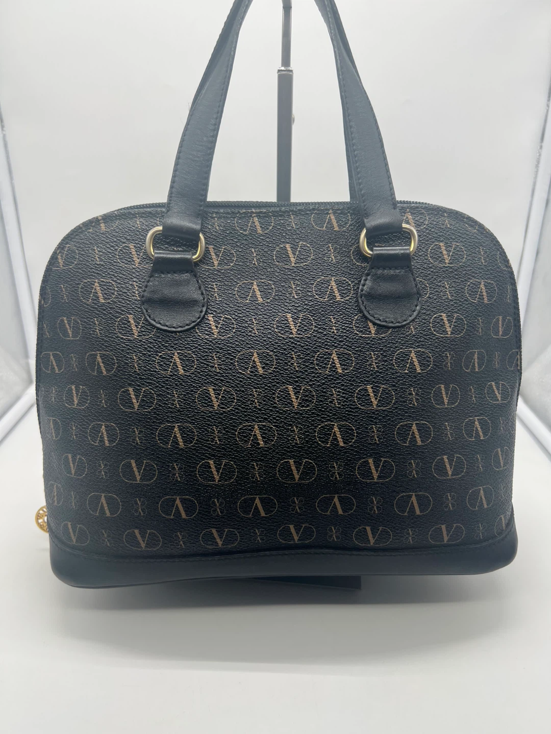 VALENTINO GARAVANI VintageMonogram Coated Canvas Leather Satchel - photo 2