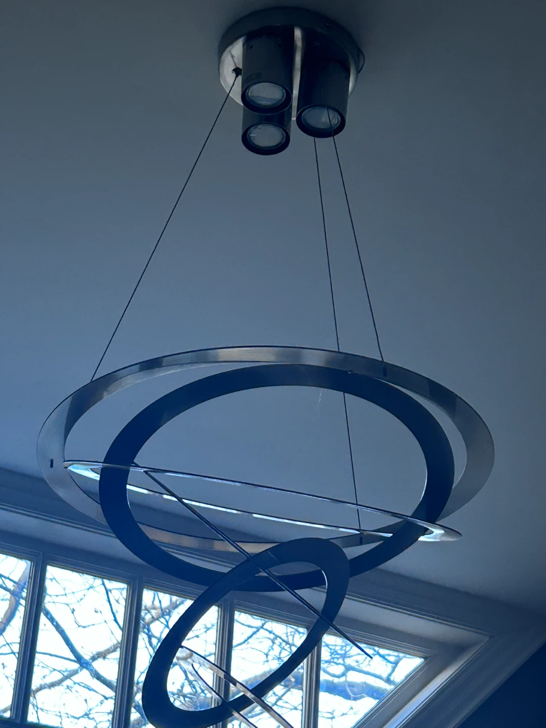 Modern Brushed Nickel Pendant Light - photo 2