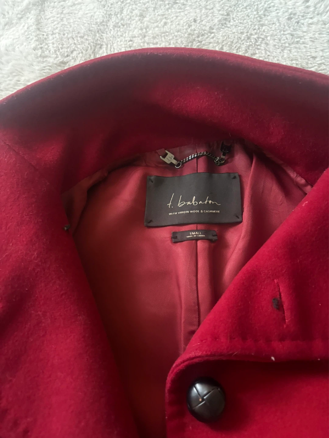 Babaton Red Wool Cashmere Blend Coat