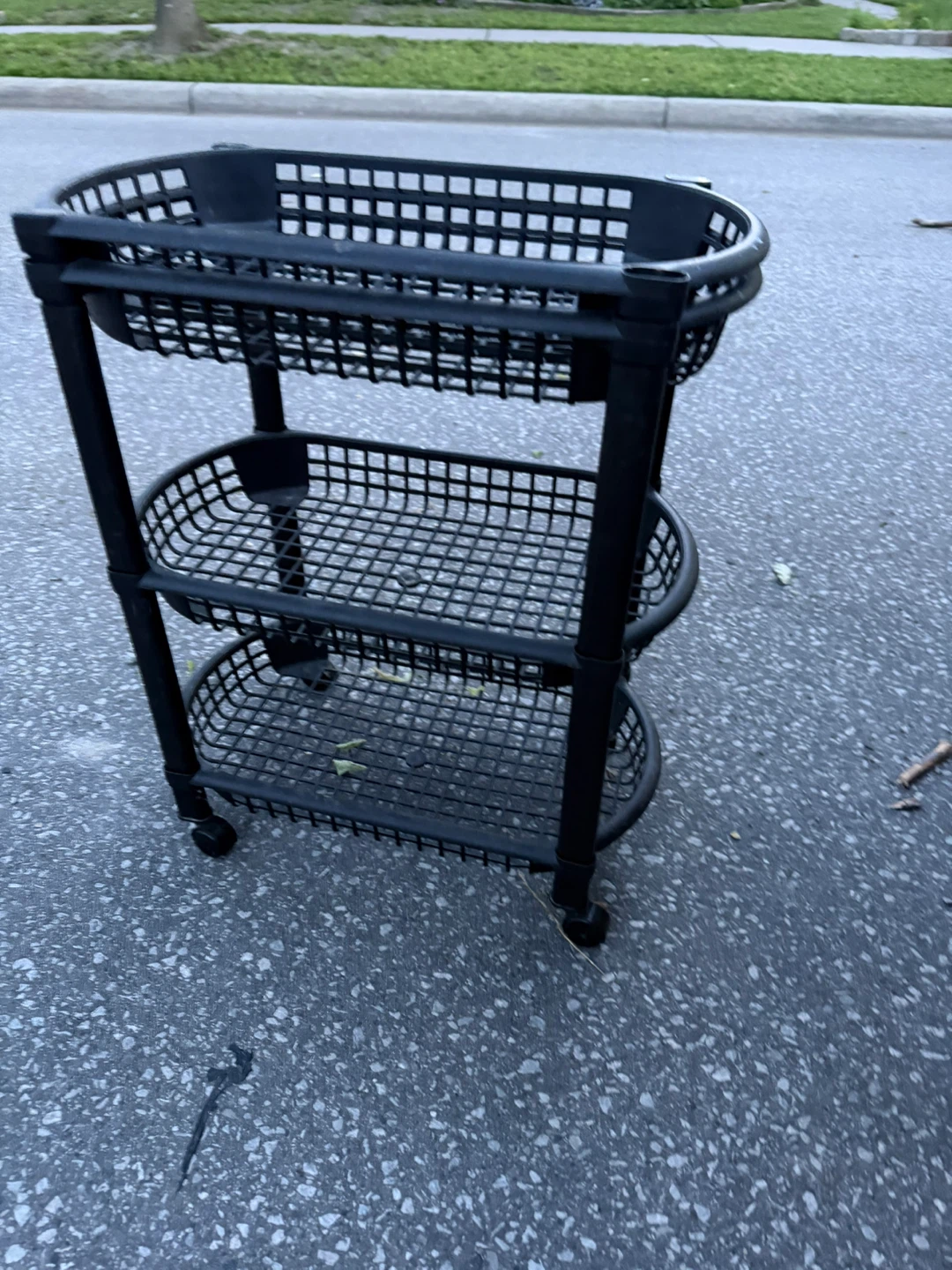 Black 3-Tier Rolling Cart