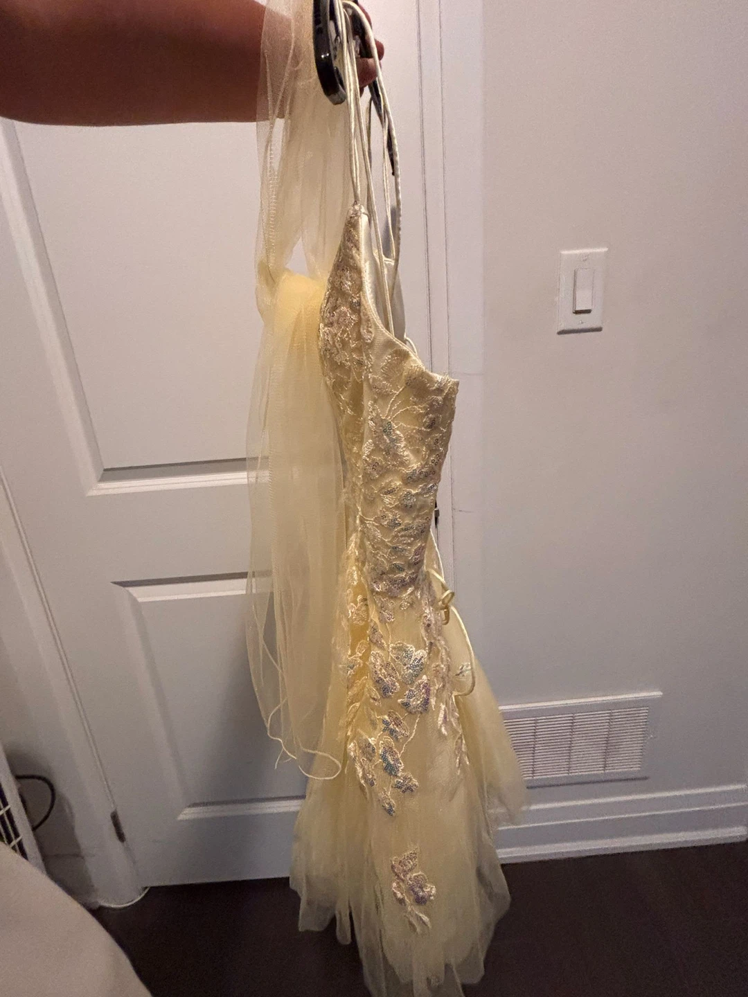 Yellow Corset Prom Dress with Tulle Skirt - photo 2