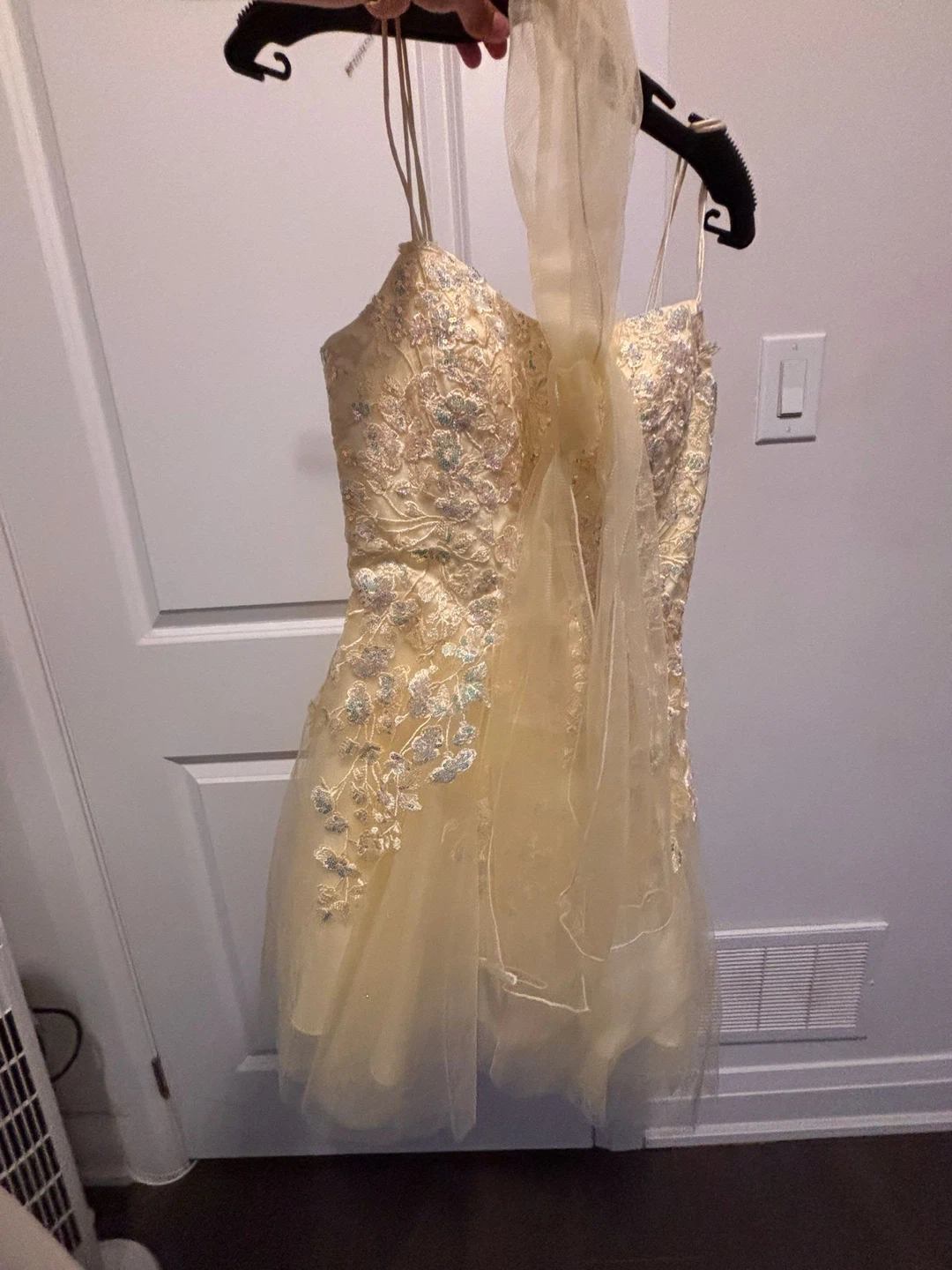 Yellow Corset Prom Dress with Tulle Skirt