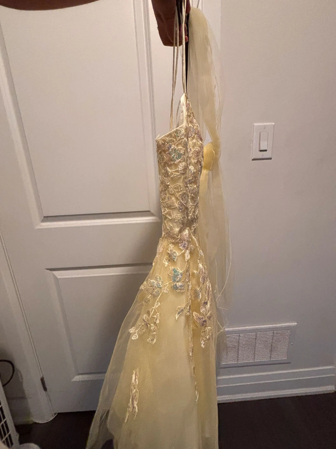 Yellow Corset Prom Dress with Tulle Skirt - photo 5