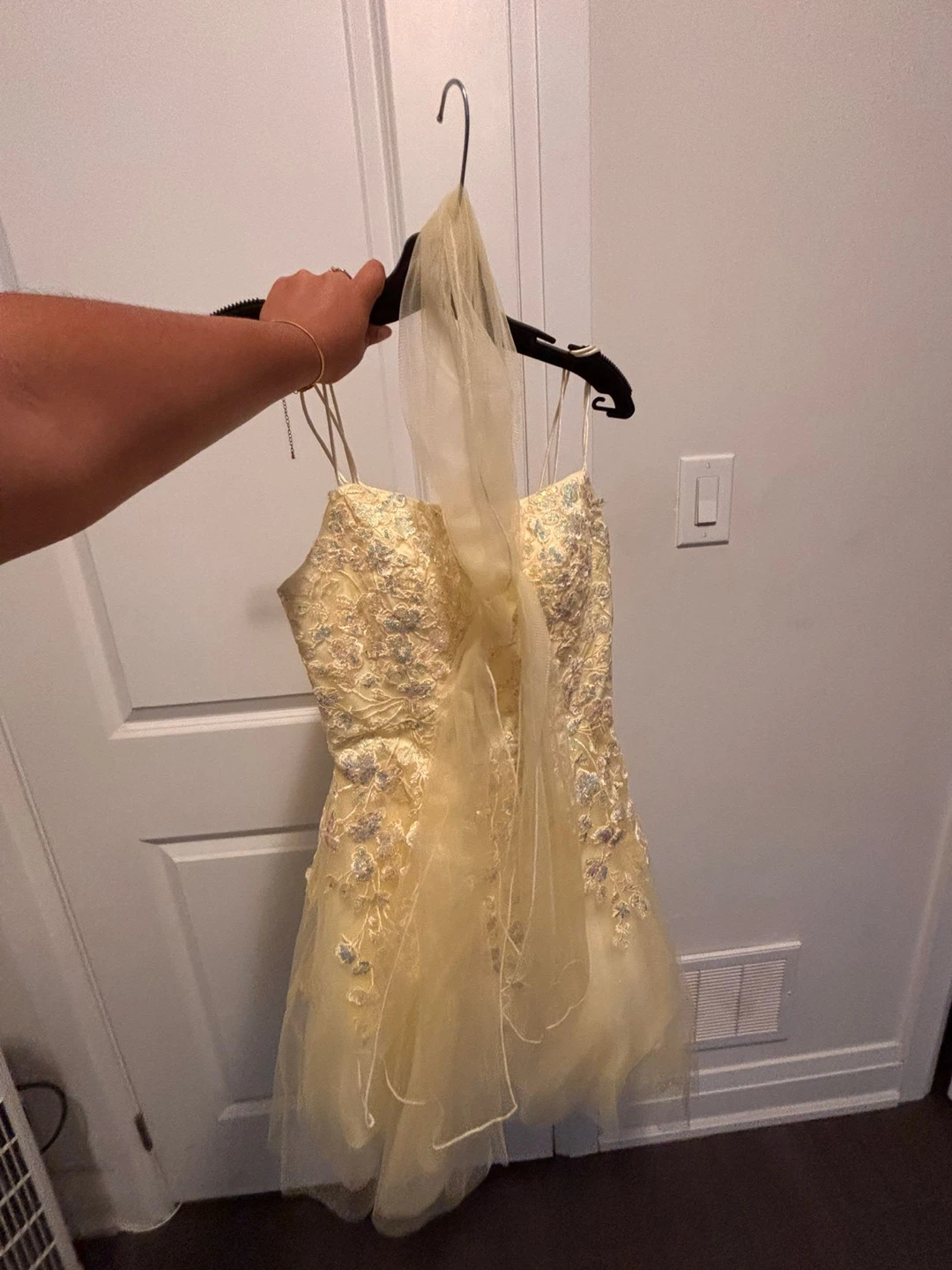 Yellow Corset Prom Dress with Tulle Skirt - photo 4