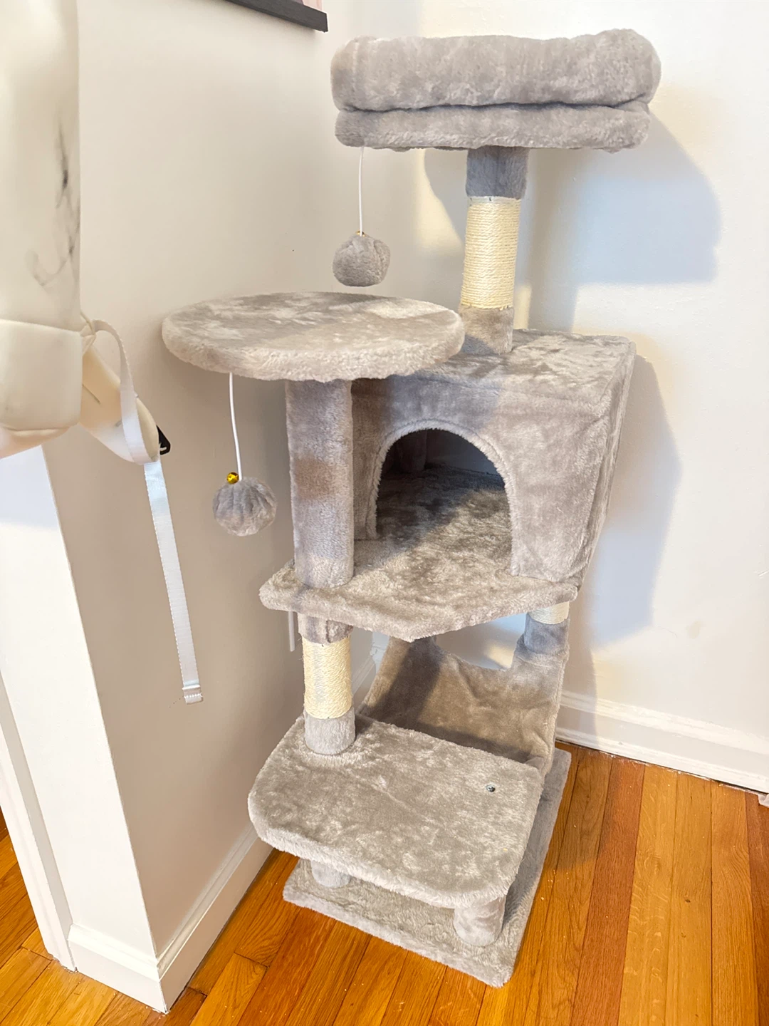 Grey Cat Tower Condo with Hammock and Perches -44in Tall - photo 2