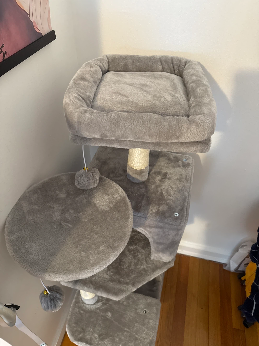 Grey Cat Tower Condo with Hammock and Perches -44in Tall - photo 3