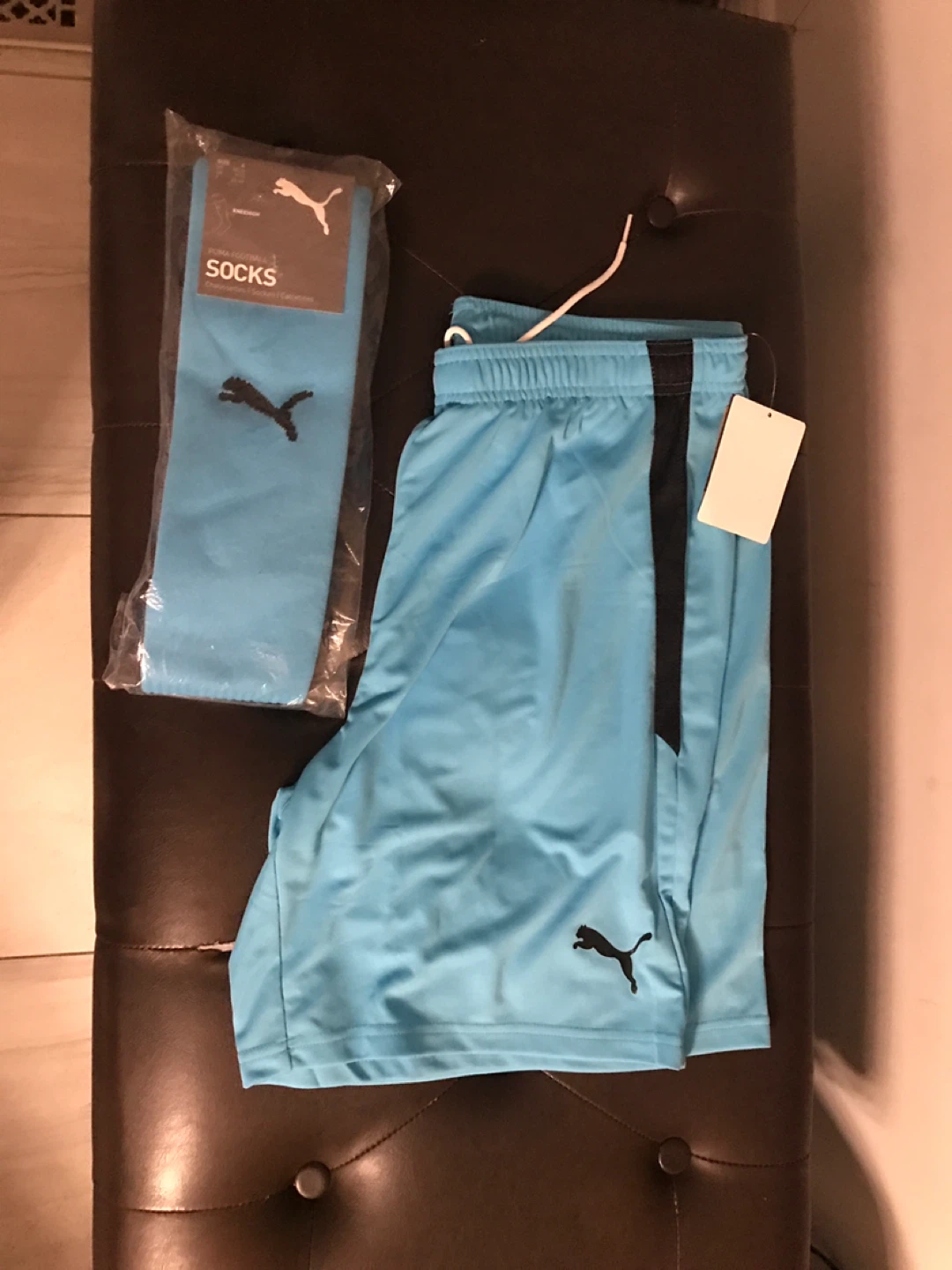 Puma Blue Athletic Shorts and Socks Set