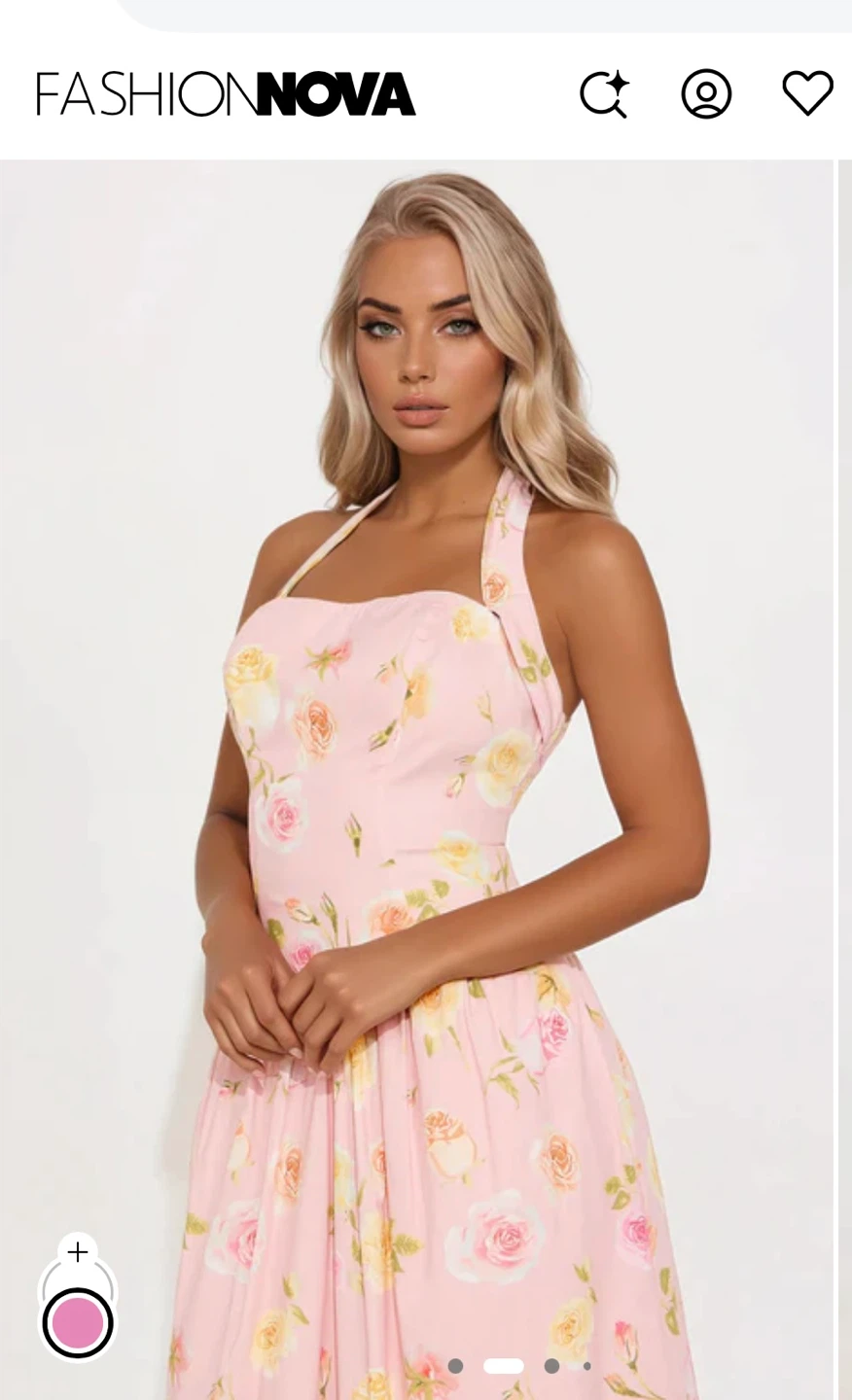 Fashion Nova Pink Floral Halter Maxi Dress - photo 2
