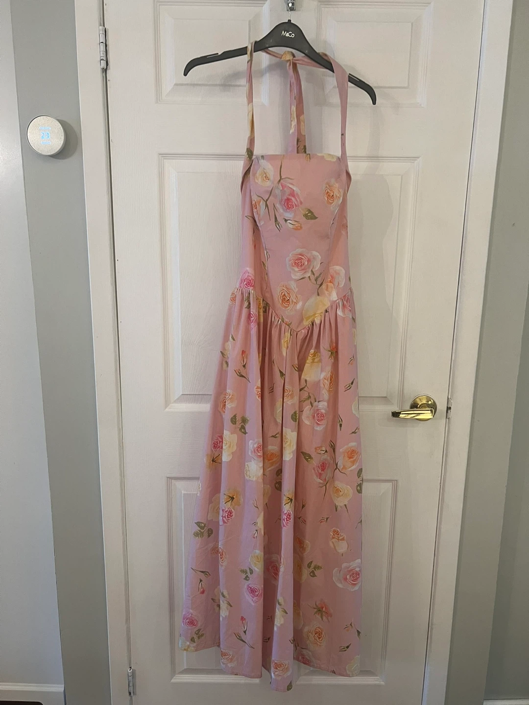 Fashion Nova Pink Floral Halter Maxi Dress - photo 3