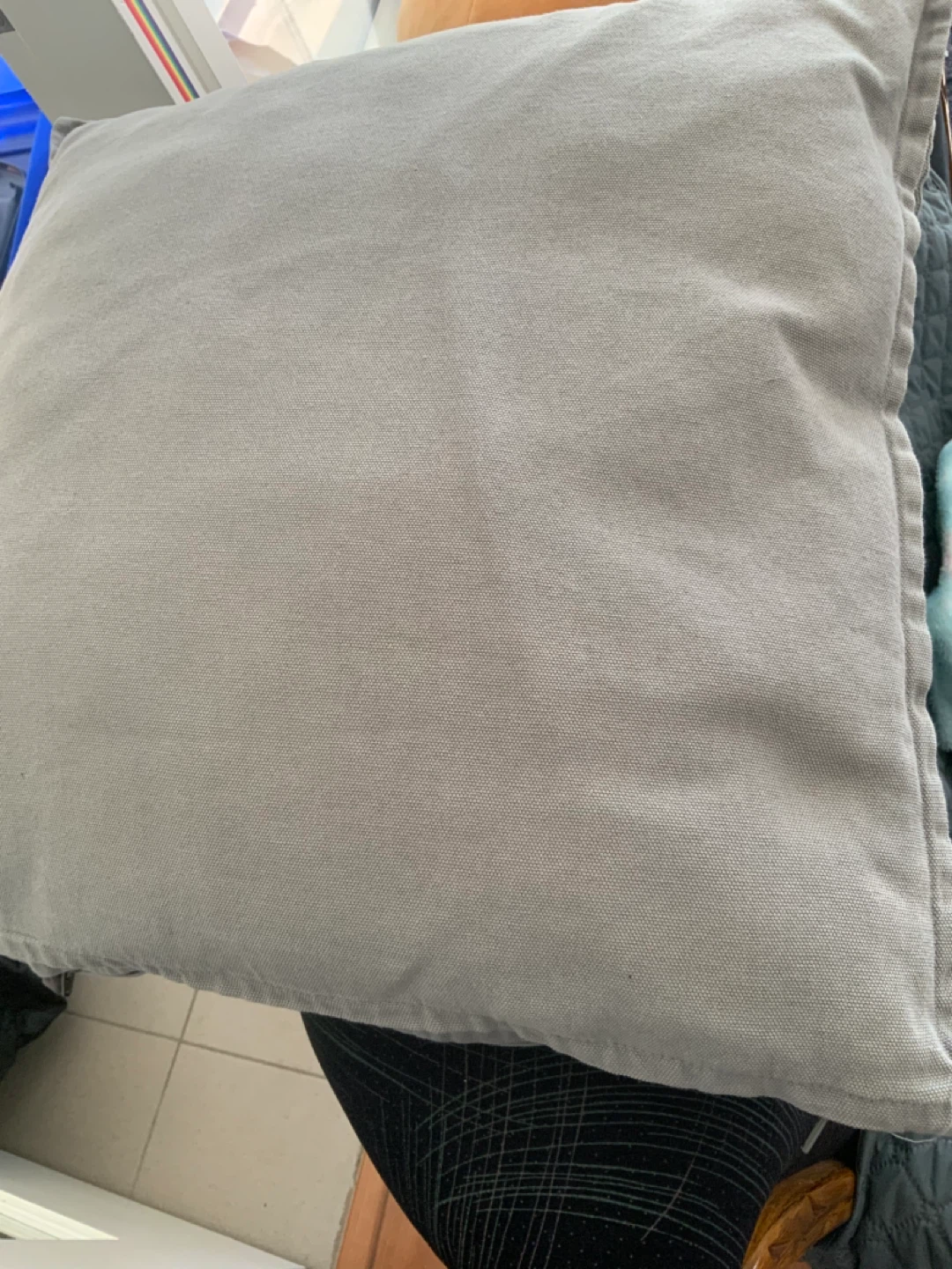 FREE 2 grey IKEA couch pillows