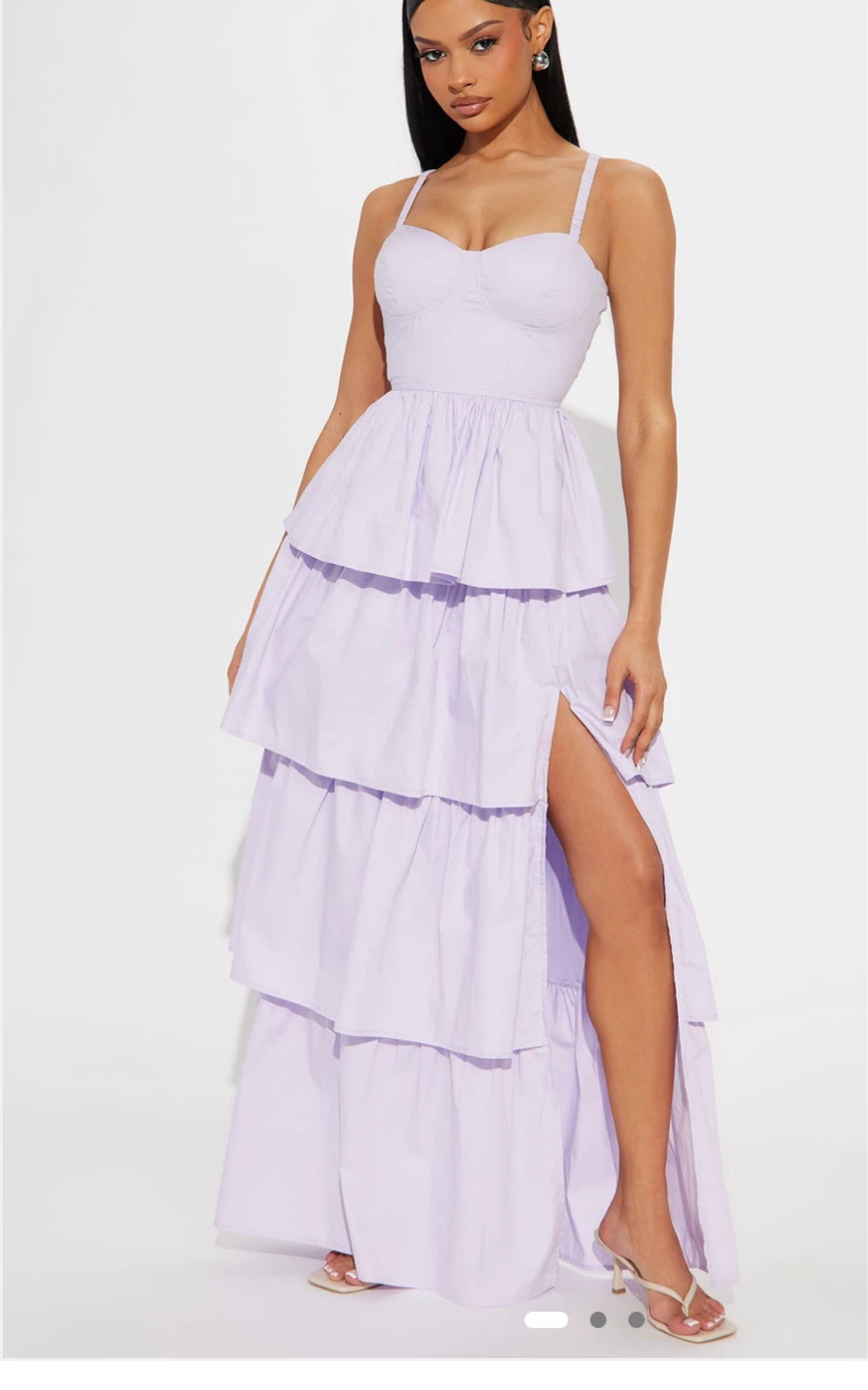 Fashion Nova Lilac Poplin Maxi Dress