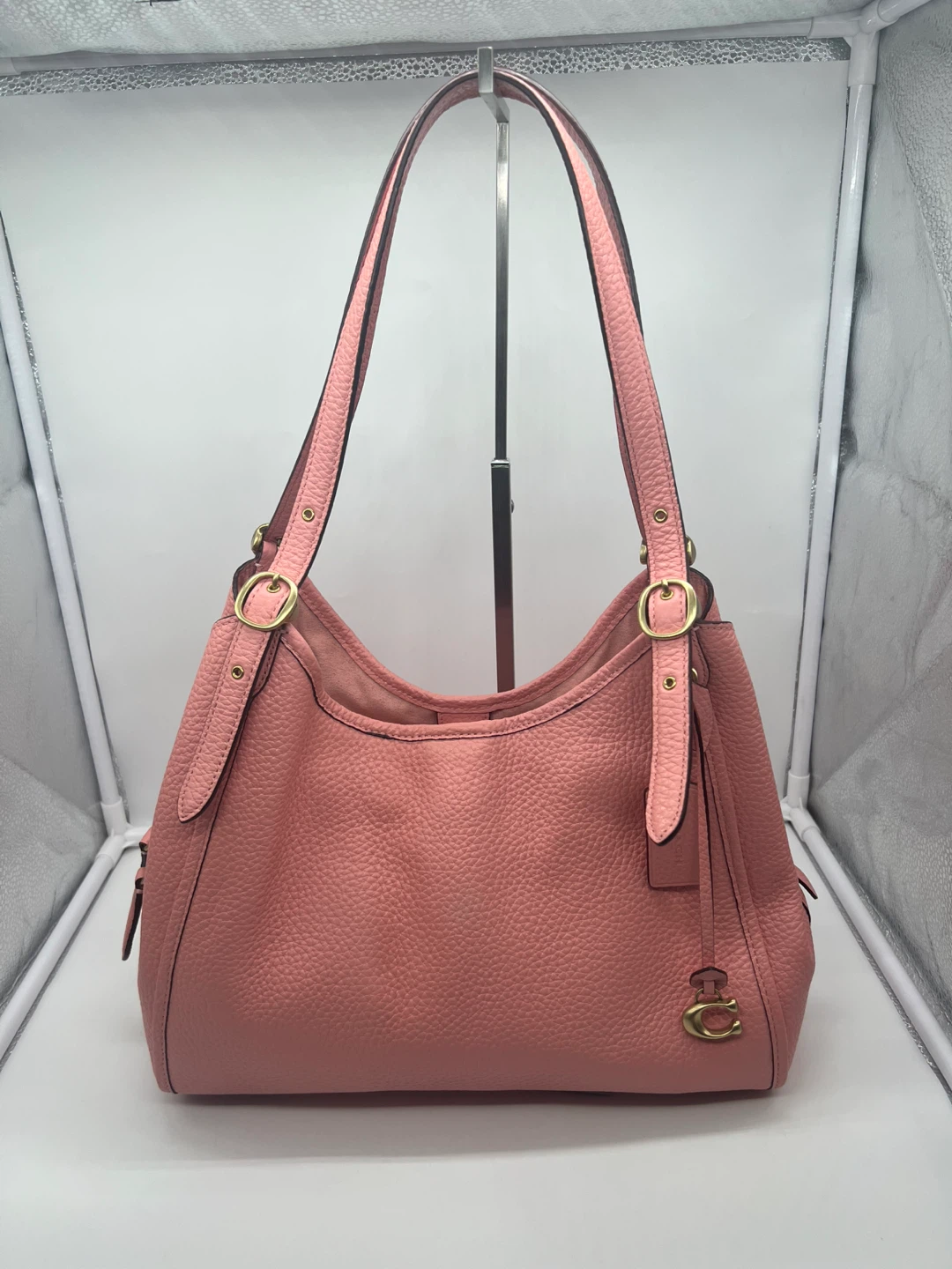 COACH C4824 Lori Candy Pink Soft Pebbled Leather Shoulder Bag - photo 2