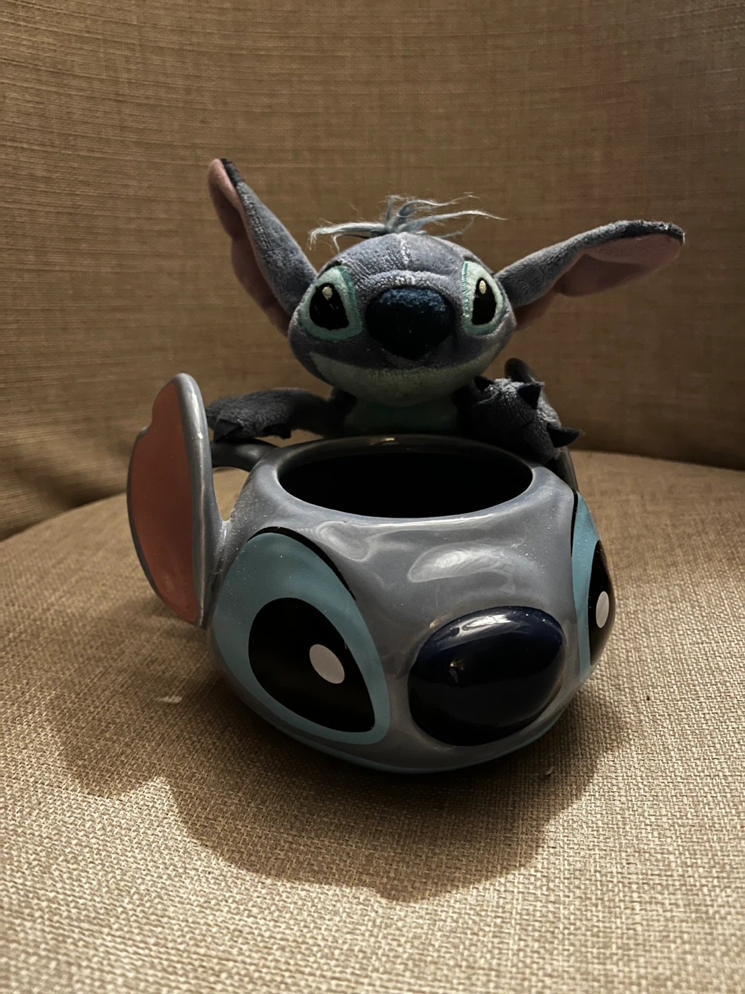 Disney Stitch "Ohana" Mug with plushie
