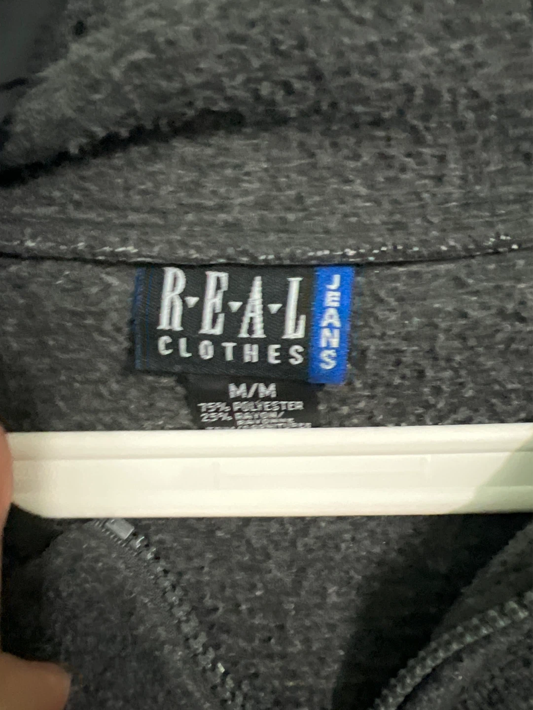 R-E-A-L Clothes Grey Fleece Zip-Up Hoodie M/M - photo 2
