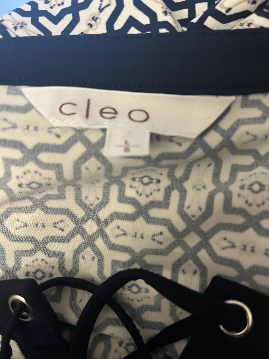 Cleo Women's Patterned Tunic Dress with Lace-up Neckline - photo 5