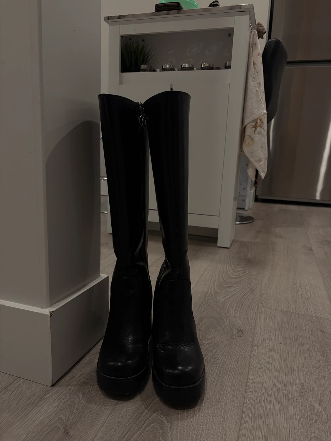 Black Platform Knee-High Boots - photo 2